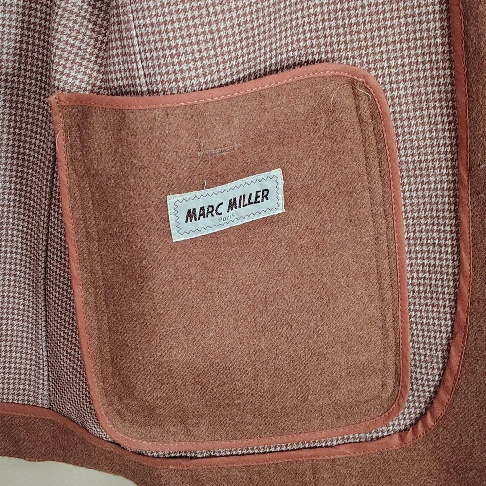 Vintage Marc Miller Laine Wool Blend French Blazer Men Small Parisian Old Money